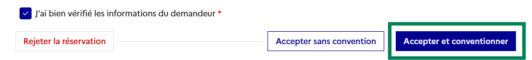 Bouton Accepter et conventionner